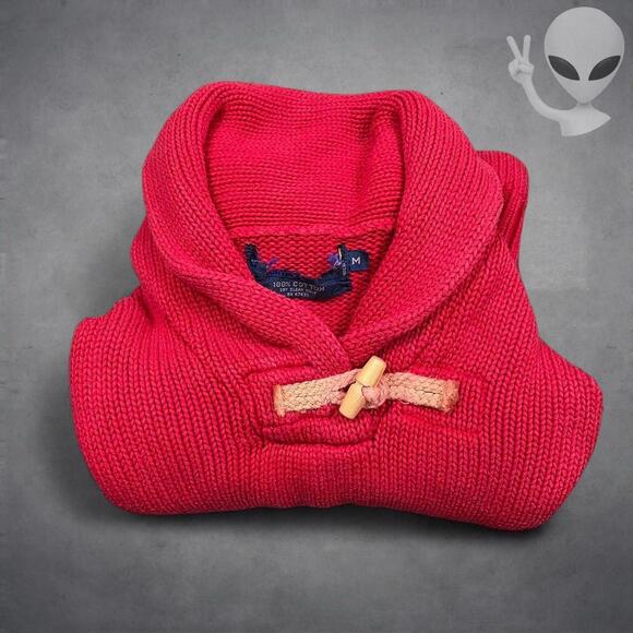 Polo Ralph Lauren Men's Medium Red Shawl Collar Sweater 80s - Picture 8 of 8